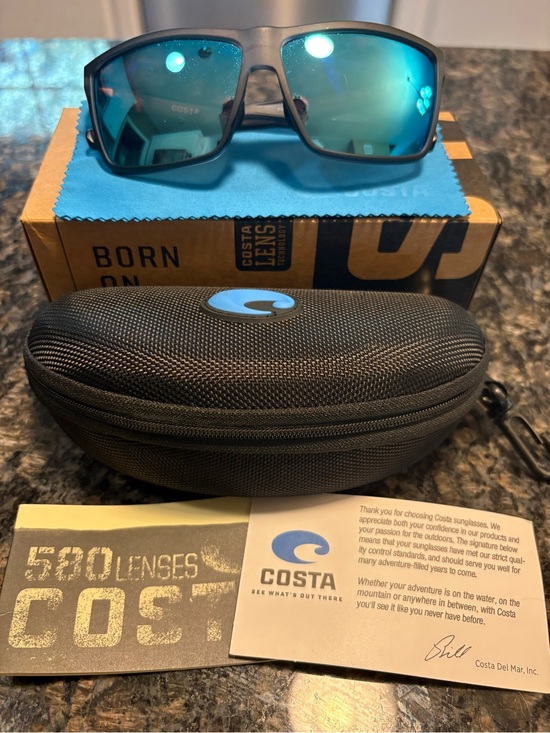 Costa Other - Costa Men's Sunglasses with Blue Mirrored Lenses and Black Frame
